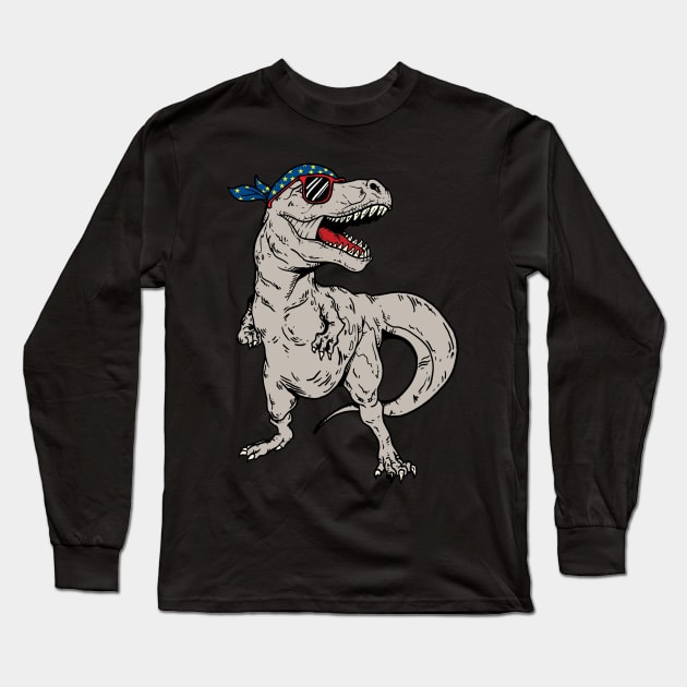 Dinosaur PapaSaurus Dinosaur Shirt Long Sleeve T-Shirt by DANPUBLIC